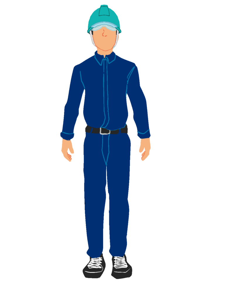 作業員1正面(青)ヘルメット着