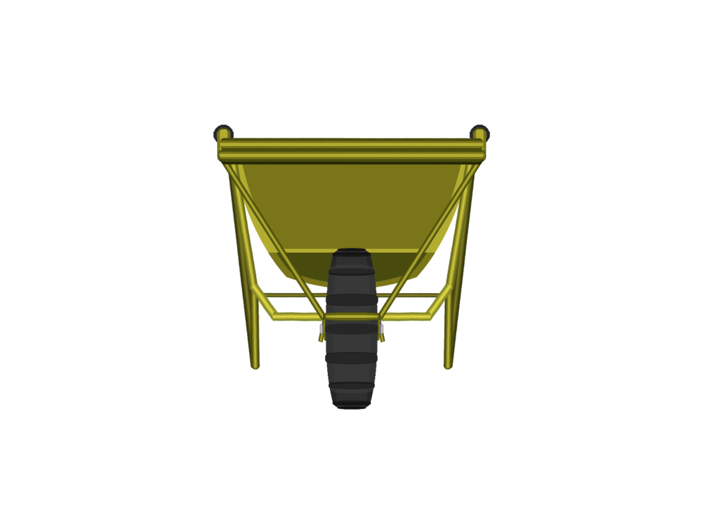 一輪車(ネコ車)水平正面黄