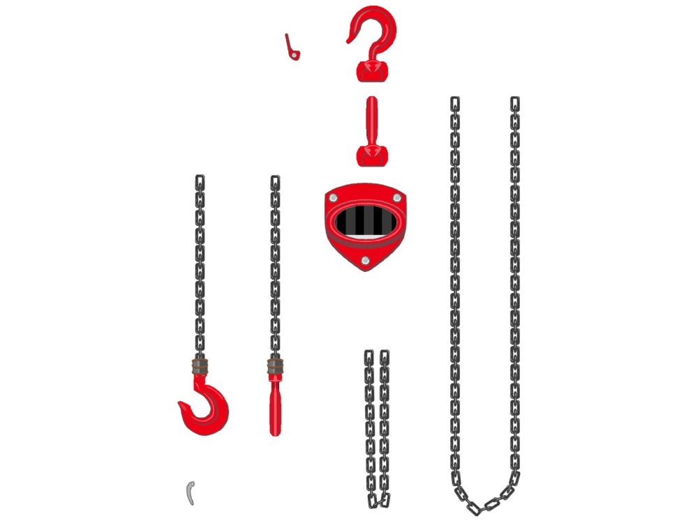 チェーンブロック正面(カスタマイズ用)赤