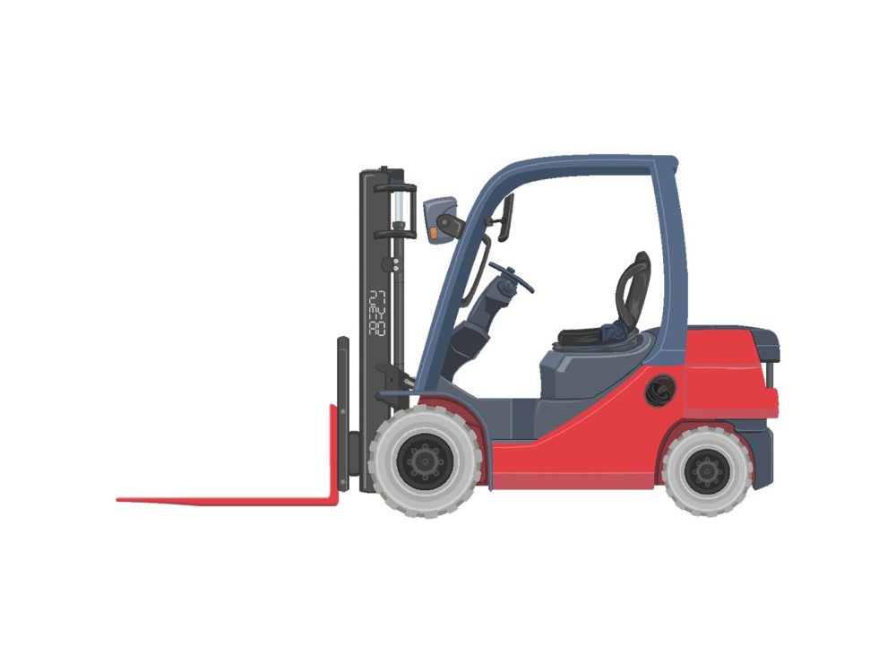 カウンターバランスフォークリフト2.5t横(赤)