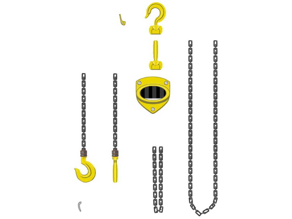 チェーンブロック正面(カスタマイズ用)黄