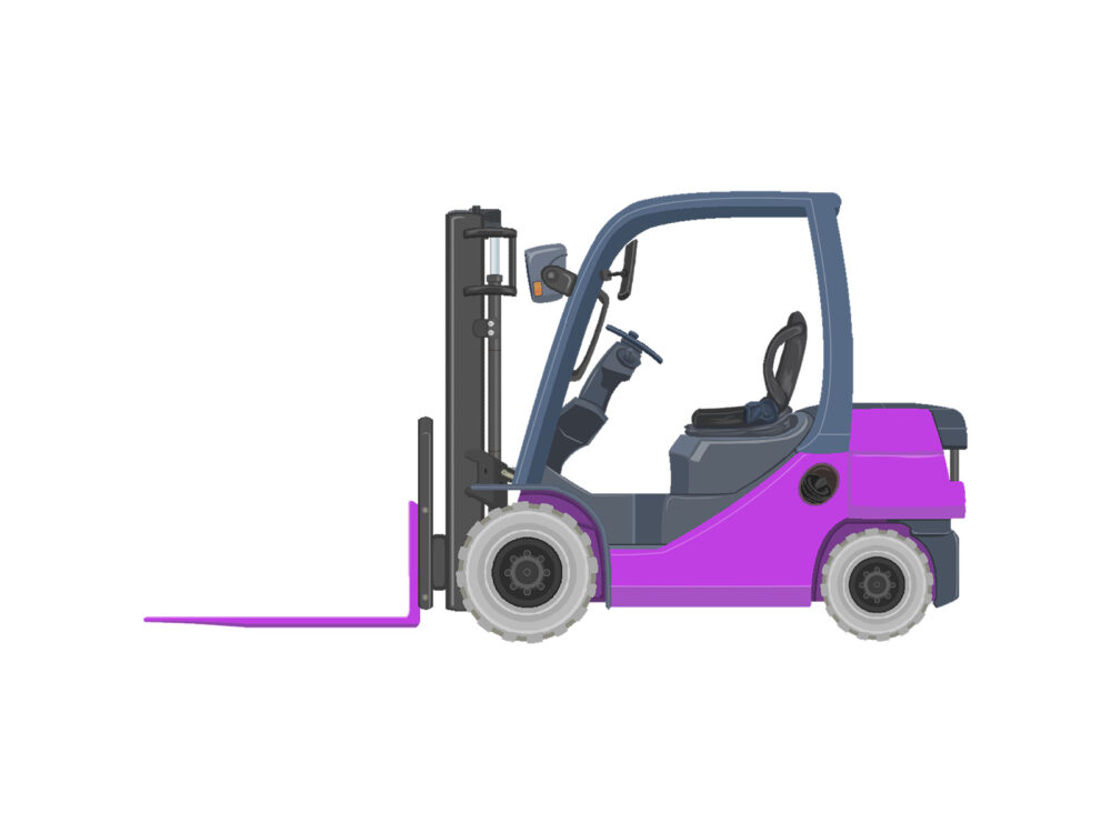 カウンターバランスフォークリフト2.5t横(紫)