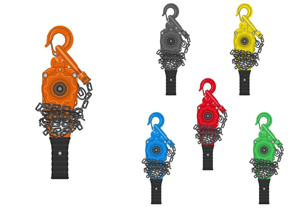 巻いたレバーブロック1正面