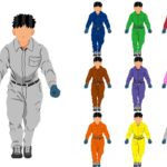 ネコ台車を押す作業員1正面