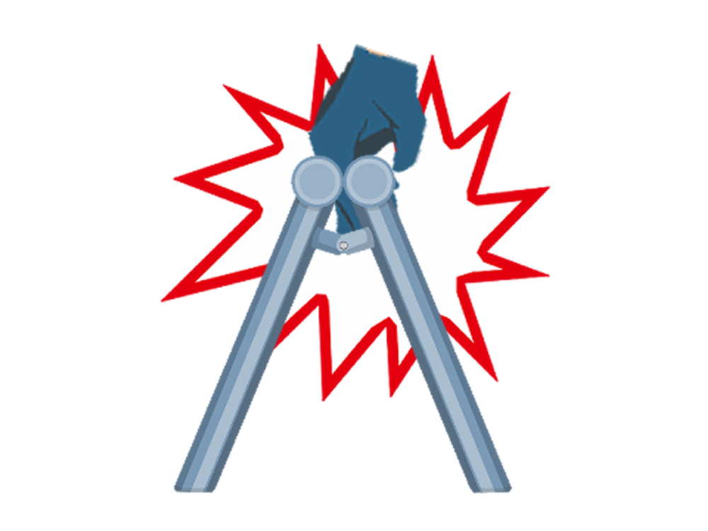 4003鉄筋パイプ馬で手を挟む(エフェクトあり)