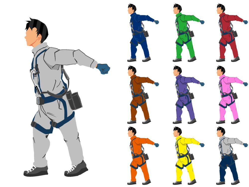 2730〜2739ハンドリフト使用作業員1横面B2ハーネス付