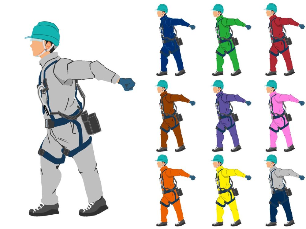 2740〜2749ハンドリフト使用作業員1横面B2ハーネス・ヘルメット付