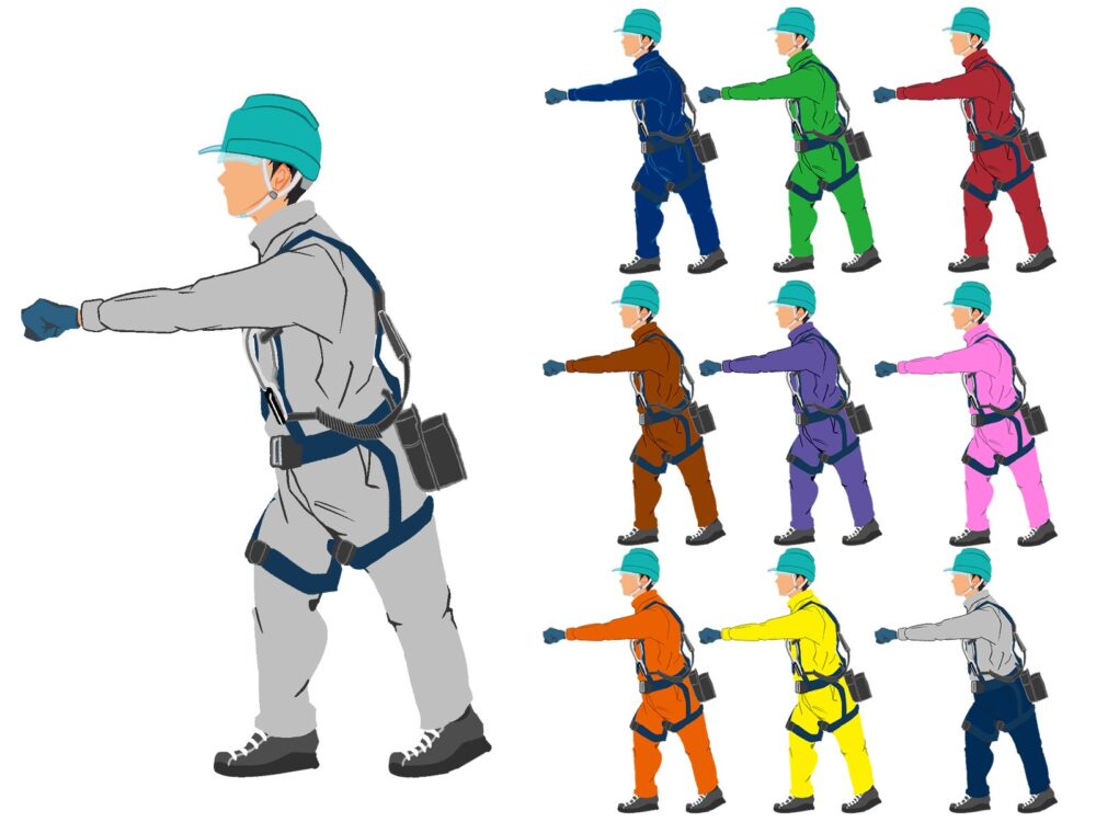 2660〜2669ハンドリフト使用作業員1横面A2ハーネス・ヘルメット付