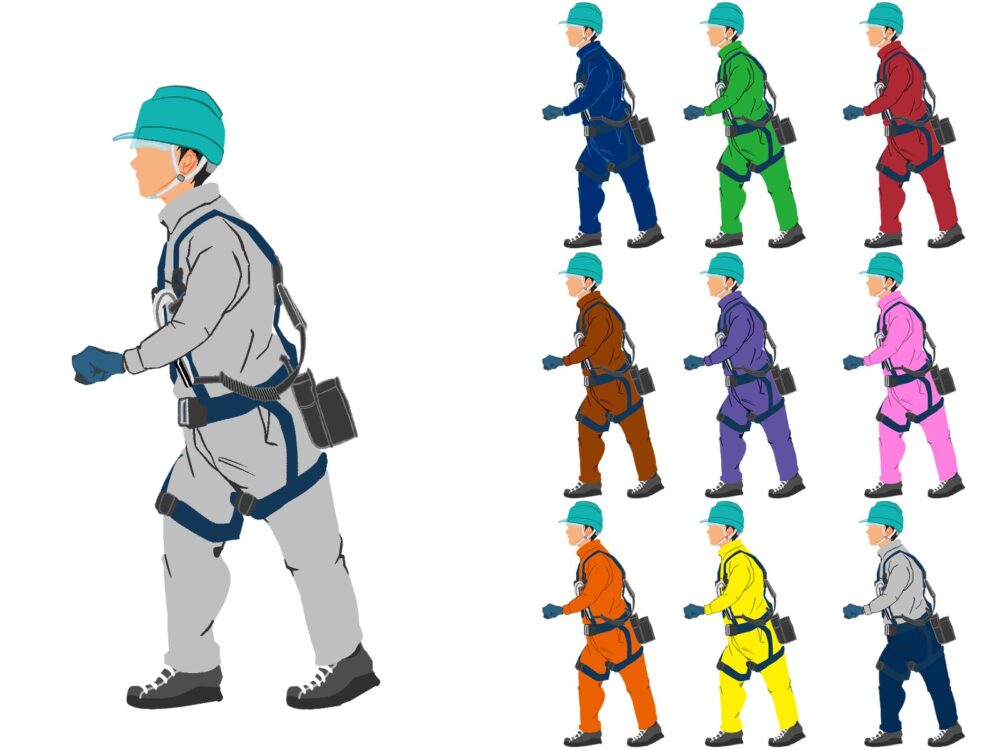 2620〜2629ハンドリフト使用作業員1横面A1ハーネス・ヘルメット付