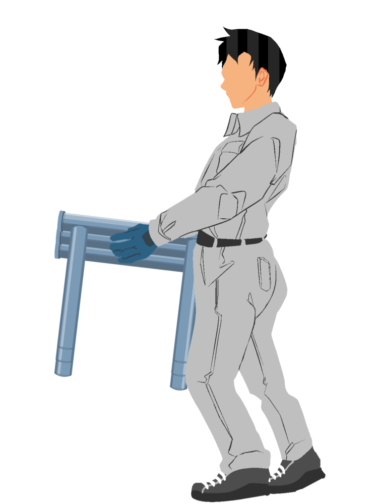 4007鉄筋馬を運ぶ作業員横(グレー)