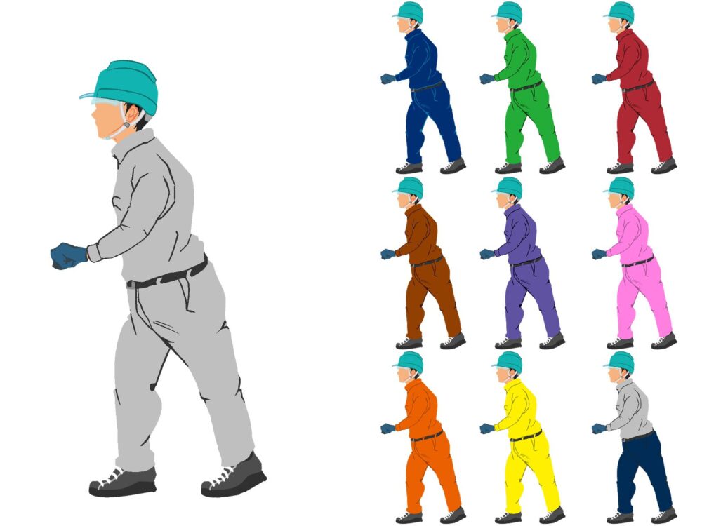 2600〜2609ハンドリフト使用作業員1横面A1ヘルメット着