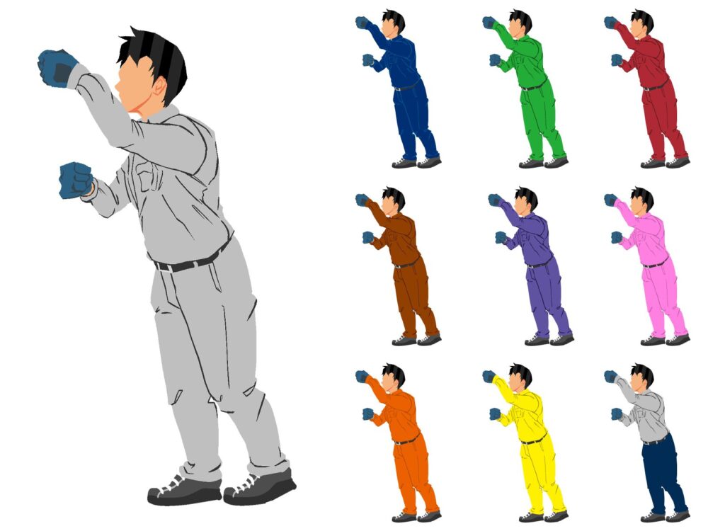 親綱やチェーンを手繰る作業員横面